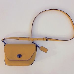 Coach: Small Yellow Leather Crossbody